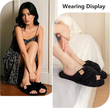 Жіночі домашні тапочки з Memory Foam - зручні та стильні шльопанці для дому та вулиці, антиковзаюча підошва, подарунок для мами, дружини, білі (чорні), 42/43 EU