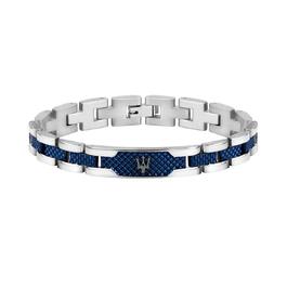 Браслет чоловічий Maserati JEWELS JM419ASC02 сталевий з PVD покриттям (сірий/синій)