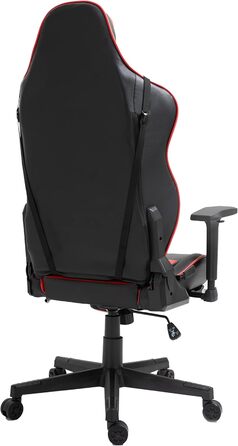 TRISENS Gaming Chair Racing Style Seat with Sports Seat and Ergonomic 4D Armrests, Color: Black/Red without Footrest Black / Red Without Footrest