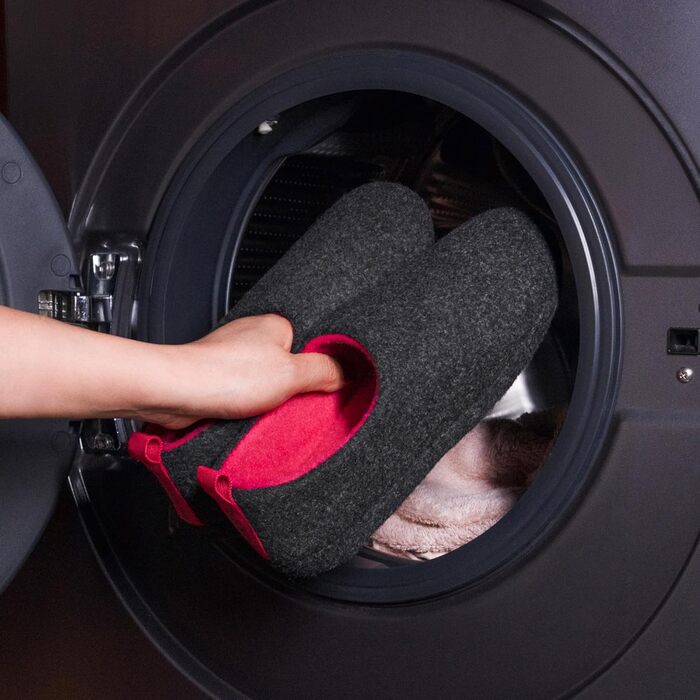 Жіночі домашні тапочки RockDove з повсті, модель Hüttenschuhe, двоколірні (чорний, 42 EU)