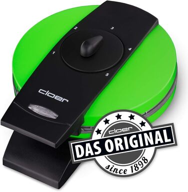 Вафельниця Cloer 1620 для класичних вафель у формі серця, 930 Вт, розмір вафелі 15,5 см, регульований ступінь прожарювання, зелений, для 1 особи