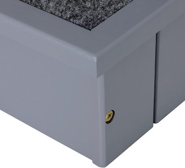 PawHut Dog Stairs 3 Steps Cat Stairs Pet Stairs Dog Stairs for Dogs and Cats Pet Stair Entry Aid with Carpet Storage for Sofa Bed Pine Wood Grey 40.5 x 44.5 x 38 cm