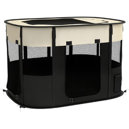 PawHut: Фрейлауф для собак з Оксфордської тканини, 94x74x60 см, кремово-білий та чорний