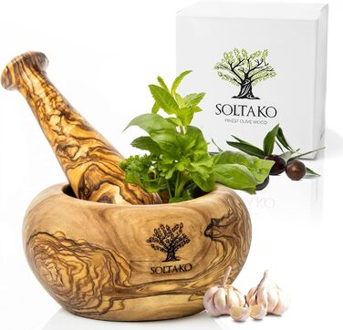 Набір ступки та пестика з оливкового дерева 'The Sicilian Mortar', діаметр 14 см