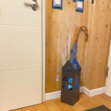 Стійка для парасоль з піддоном для води UNUS, 4 гачки, 16x16x49 см (Сірий, для дому)