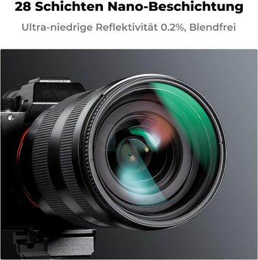 Поляризаційний фільтр K&F Concept 62mm CPL HD з оптичного скла та багатошаровим покриттям Nano-Xcel (з кришкою для об'єктива)