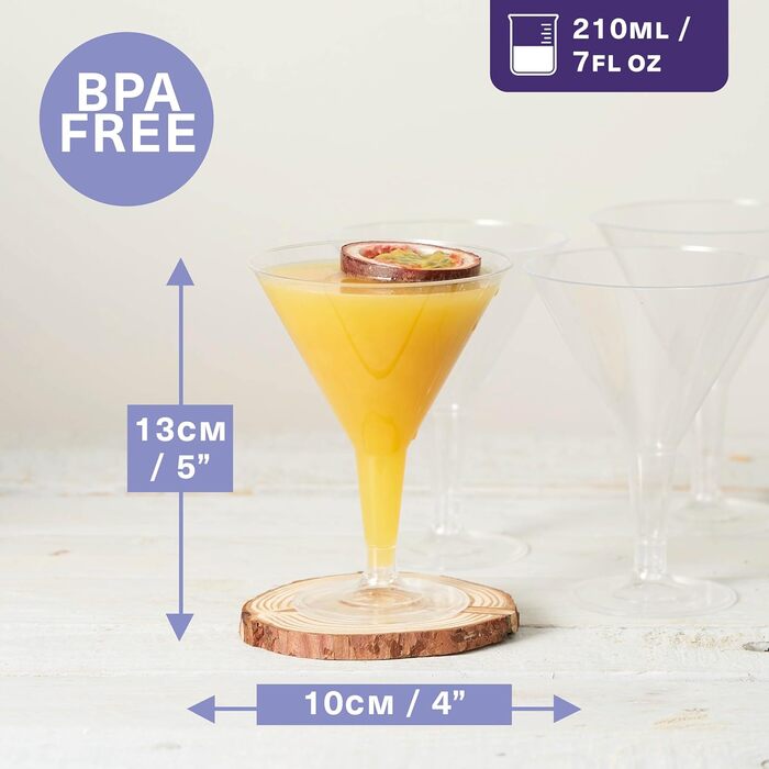 48 келихів для шампанського MATANA Premium Plastik 150 мл - кришталево-чисті, стабільні, без BPA, багаторазові. Пластикові келихи для шампанського/секту для вечірок, свят, дня народження. Набір 48 штук (144 шт.)