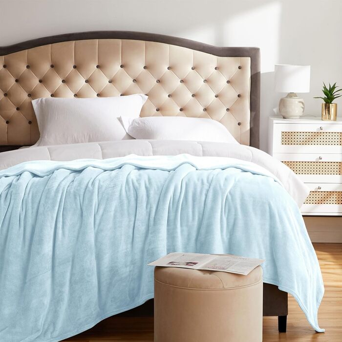 Пледи та покривала KMUSET з мікрофібри, білий, 152x183 см (50'x60') та 183x203 см (Twin 60'x80')