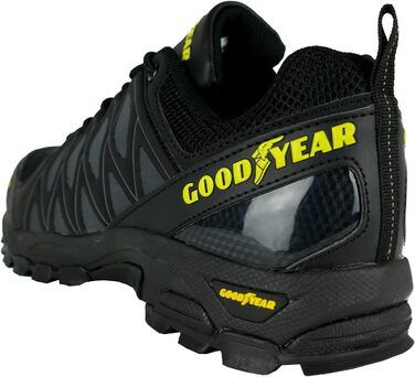Черевики робочі Goodyear S1P/SRA/HRO для чоловіків, металозахисні, композитна підошва, розмір 42, чорно-жовті