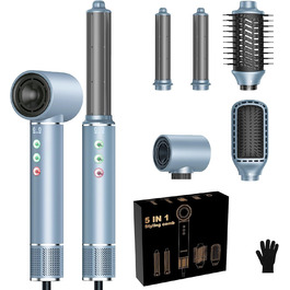 Airstyler 5 в 1: Фен, плойка, щітка, стайлер для волосся з іонною технологією 110000 U/Min, сірий