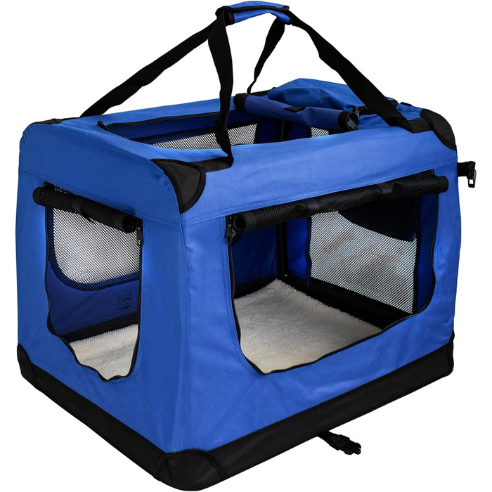 Транспортна переноска для собак та котів Petigi, велика, блакитна (70x52x51 см)