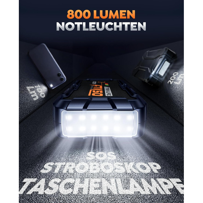 Powerbank для авто 8000A Starthilfe (бензин/дизель) 26800mAh з ліхтарем та USB