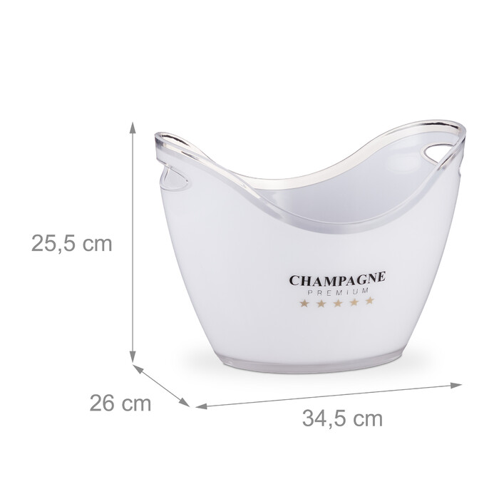 Relaxdays Champagne Cooler, 6L, White