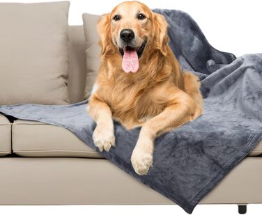 Водонепроникний коврик для собак Nobleza, XXL (203 x 152 см), м'який та пухнастий, для дому та вулиці, підходить для котів, можна прати в пральній машині, двосторонній чохол для дивану, сірий