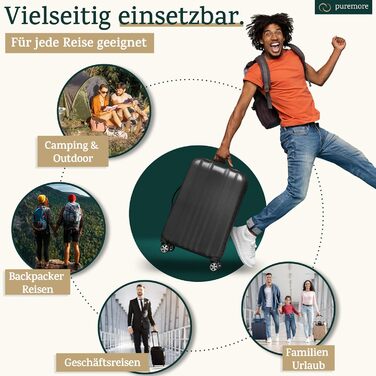 Puremore® Преміум Набір для пакування багажу з компресією (6 шт.) | Органайзери для подорожей | Чохли для взуття | Чорний колір