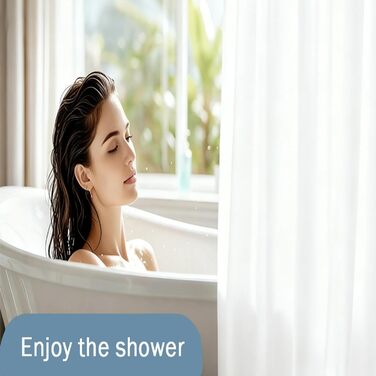 Штора для ванної кімнати біла 180x200 см, текстильна, водовідштовхувальна, антигрибкова, з кільцями - якісна штора для душу