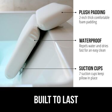 Gorilla Grip Comfort Spa Bath Pillow - Large, Thick, Waterproof Tub Pillow with Head & Neck Support