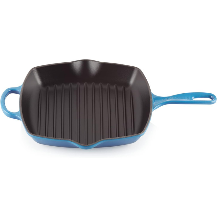 Чавунна гриль-сковорода Le Creuset Signature 26 см квадратна, для всіх типів плит, індукція, 2,86 кг, колір Azure
