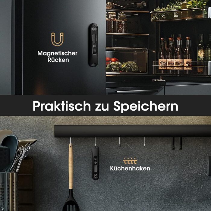 Цифровий кухонний термометр DOQAUS для приготування м'яса, випічки та грилю з LCD екраном