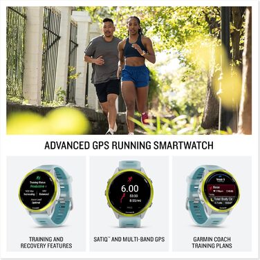 Garmin Forerunner 570: GPS-годинник для бігу та триатлону з AMOLED-дисплеєм, 47 мм, сірий, Al, функції тренувань та відновлення