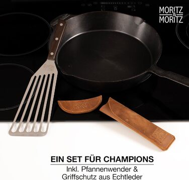 Чавунна сковорода Moritz & Moritz 28 см з антипригарним покриттям для індукції, всіх плит, духовки та гриля + лопатка