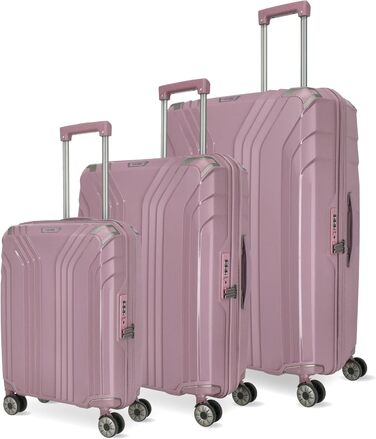 Валіза Travelite ELVAA Rosé 66 см (72-77 л) з розширюваним об'ємом, TSA-замком та захисними кутками. Набір валіз (L/M/S).