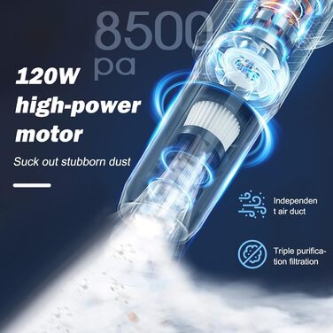 Бездротовий пилосос Yaasier: потужний акумулятор 35KPA, 40 хвилин роботи, для тварин, килимів та авто, білий
