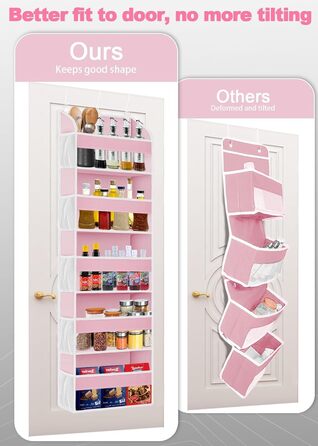 Органайзер на двері 5-ти секційний, складний, рожевий (2 шт) - для ванної, дитячої, кемпінгу