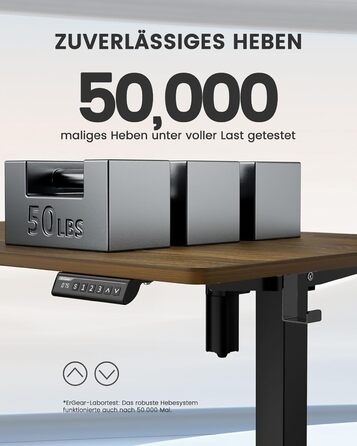 ErGear Electric Standing Desk 100x60cm - Walnut Finish, 4-Memory Smart Desk for Home Office with Mounting Plate