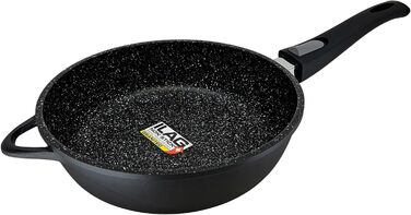 Набір посуду Induktion BRIEBЕ 12-ти частинний: 4 казани з алюмінію, 2 сковорідки з антипригарним покриттям ILAG GRANITEC (без PFOA), кришки зі скла, рукавички з силікону. Підходить для індукційних, газових плит та духовки.