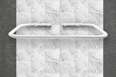 Кутовий штанга для душу Sasko 70-120 x 25 мм, білий