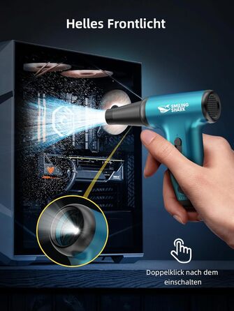 Електричний пилосос-фен Smiling Shark JF-01 Pro: бездротовий, LED-підсвічування, 130000 об/хв, 5kPa, для ПК, авто, чищення