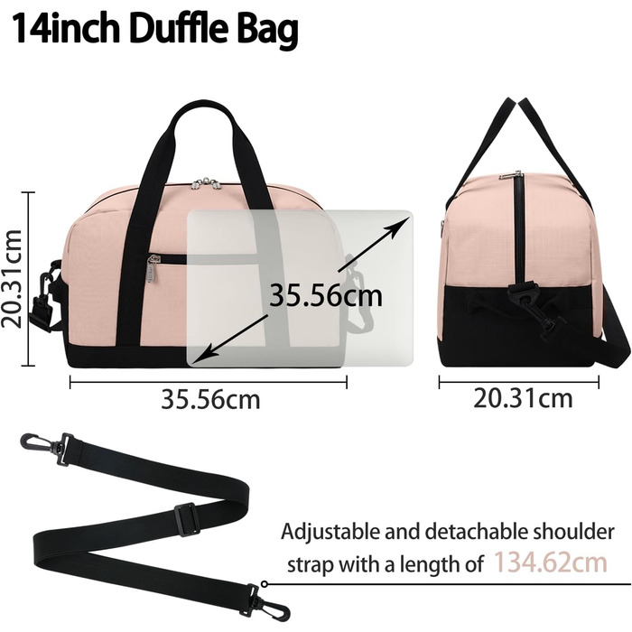 Спортивна сумка Mini Reisetasche 18л рожева для фітнесу, школи, подорожей 35x20x25 см