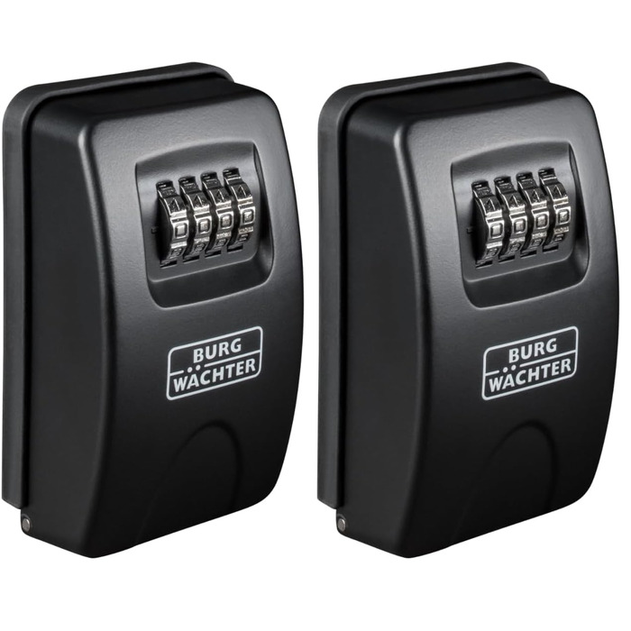 Ключниця-сейф Burg Wächter Key Safe 10 SB з 4-цифровим кодом для зовнішнього та внутрішнього встановлення, чорна
