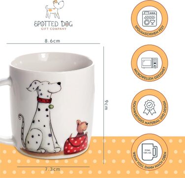 SPOTTED DOG GIFT COMPANY - Coffee mugs with dog and cat motifs - Gift for dog and cat lovers - Set of 4