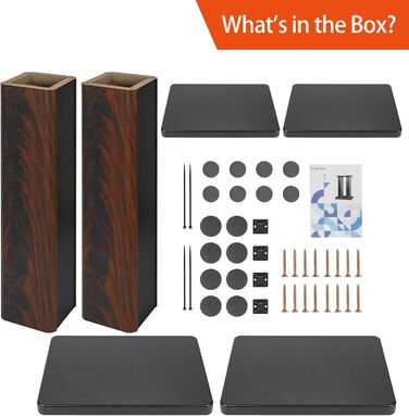 Підставка для акустики OUUTMEE 60 см (24 дюйми) з дерева – міцна підставка Hi-Fi для домашнього кінотеатру, універсальний тримач для акустичних систем для книжкових полиць з пісочною засипкою (2 шт.)