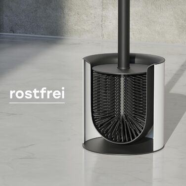 Тойлетний щітка Savega з силікону та нержавіючої сталі - антибактеріальна, з тримачем, захист від бризок