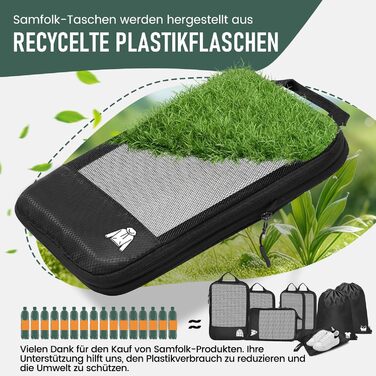 8-ми комплект кубиків для компресії багажу, органайзер для валізи, чорний. Організація подорожей, рюкзак, валіза.