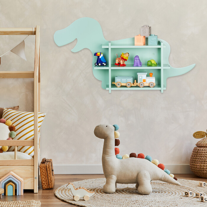 Relaxdays Kids Shelf Dino for the Wall