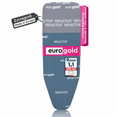 Чохол для прасувальної дошки Eurogold для парогенераторів, з тепловідображаючою зоною, еластичний, сірий (L-XL)