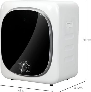 Електричний сушильний автомат HOMCOM 800W, 4 кг, 5 режимів сушіння, білий