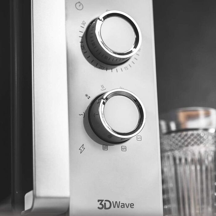 Мікрохвильова піч Cecotec ProClean 4110 з грилем, 23 л, 700W, ProClean, 3D Wave, білий кришталевий дисплей