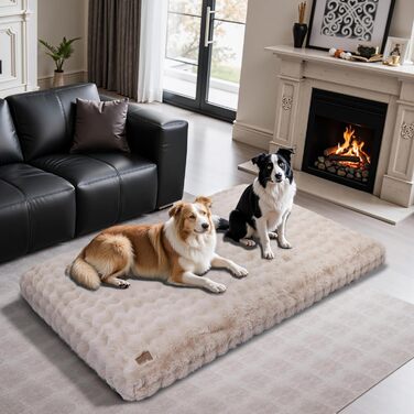 Крісло-лежанка для собак BingoPaw: великі, середні породи, водонепроникне, знімне, нековзне, 90x60x10 см (4XL: 200x130x18 см, Бежевий)