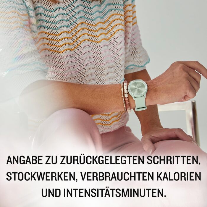 Garmin vívomove Sport - Розумний годинник з аналоговими стрілками та сенсорним дисплеєм. Функції спорту та здоров'я, сповіщення зі смартфона та до 5 днів роботи від акумулятора. Колір: слонова кістка