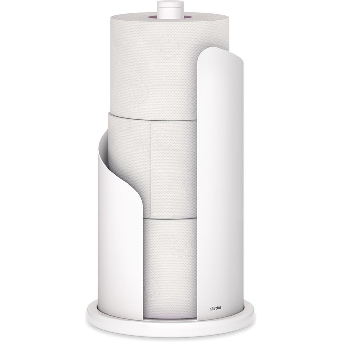 stardis Kitchen Roll Holder, Stainless Steel/Matte Coated Ø 15 cm Roll Holder Pure White