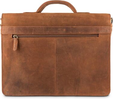 Сумка для ноутбука Leabags Leder Aktentasche чоловіча шкіряна до 15 дюймів, з плечовим ременем, ділова сумка, портфель (M, Fox)