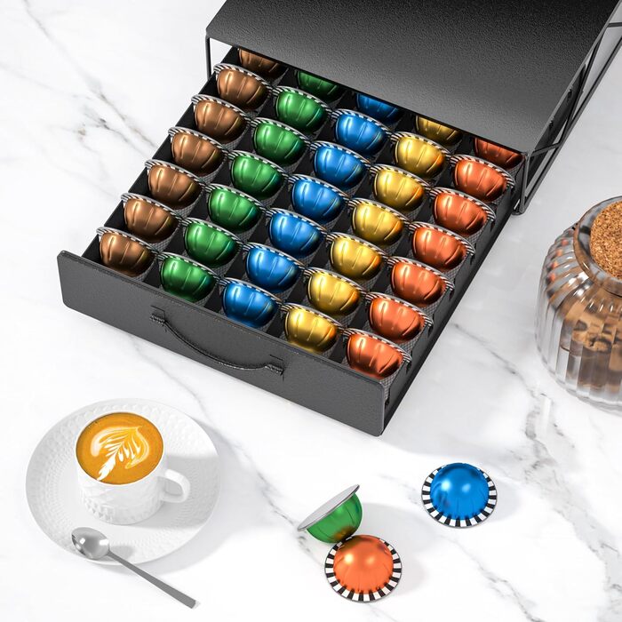 Тримач для капсул кави Nespresso Vertuo та Dolce Gusto на 50 капсул, металевий органайзер, підставка для кавомашини