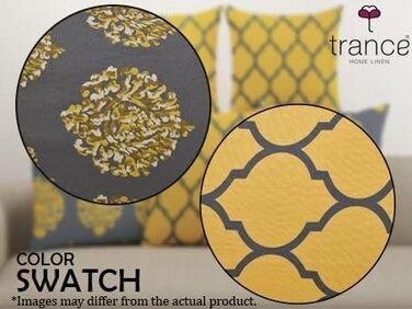 Set of 5 pillow covers made of high-quality cotton, 61 x 61 cm, for throw pillows/small pillow covers only, 60 x 60 cm, Dori and Damask, Mustard Yellow, 5 pieces