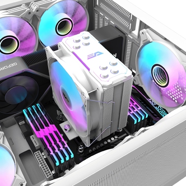 Кулер для процесора darkFlash Z4 Pro Mist White, 4-pin PWM, 5V 3-pin aRGB