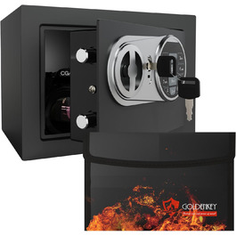 Вогнестійкий сейф для дому, міні-сейф для грошей та документів, з кодовим замком, чорний, 0.236 м³